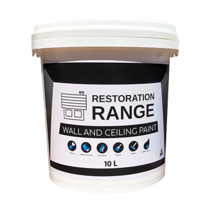 <b>Restoration Range</b><br>Wall and Ceiling Paint<br>Low Sheen